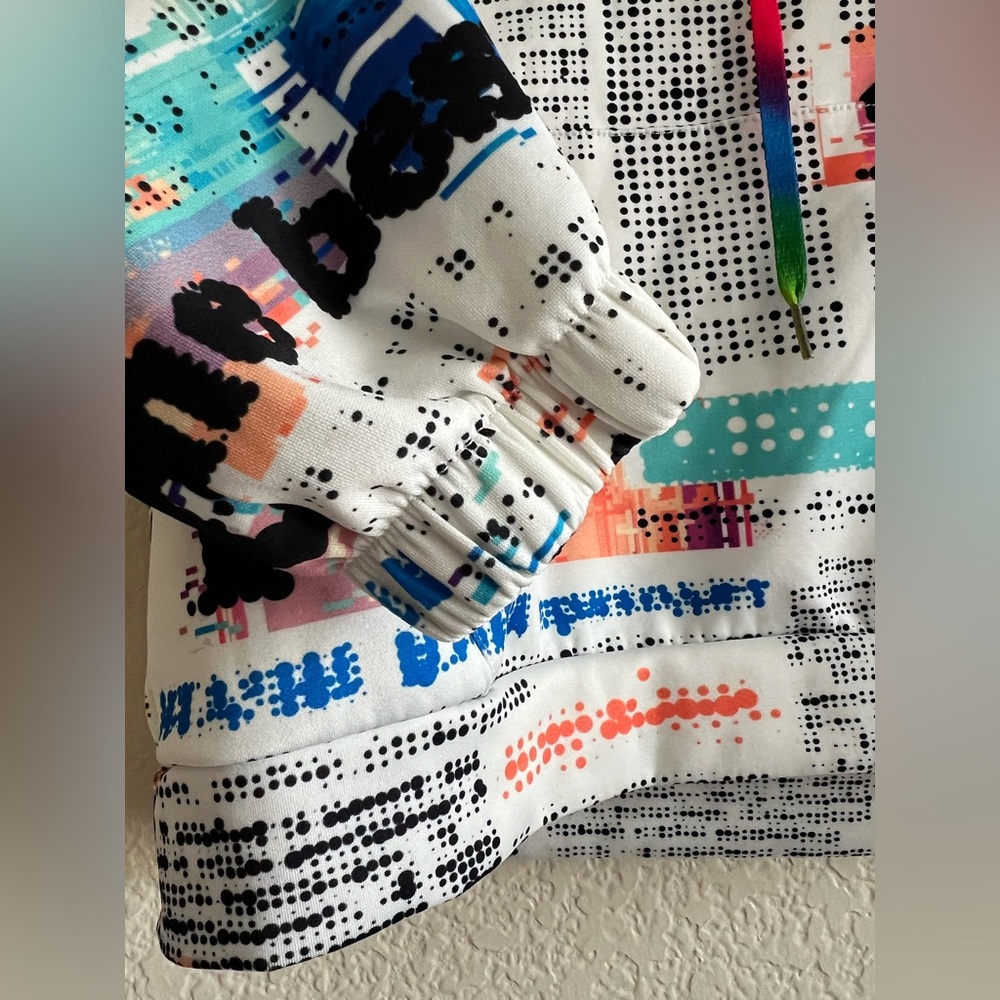Graffiti Print Hoodie XL Y2K Harajuku Colorful Streetwear Pop Art Urban Fashion - Picture 4 of 10